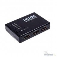 Switch Hub Hdmi 5x1 5 Entradas 1 Saída Controle Remoto 1080p